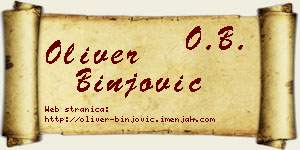 Oliver Binjović vizit kartica